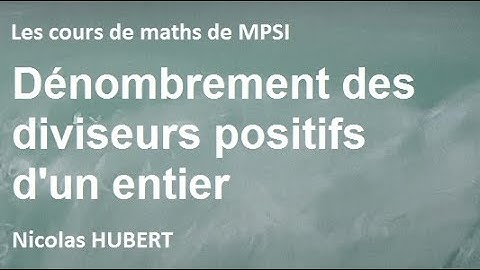 Dénombrement des diviseurs positifs d