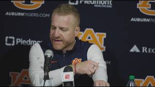 Auburn head coach Alex Golesh speaks after monumental win against top-ranked Georgia