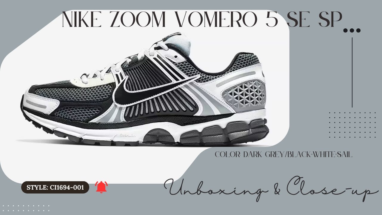 Nike Zoom Vomero 5 SE SP CI1694-001 Men’s Size 10 NIB Sneakers Nike Zoom Vomero 5 SE SP Dark Grey Black White Men main image 3
