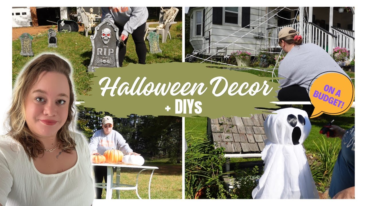 Outdoor Halloween Decor | Halloween DIY On a Budget | DIY Ghost ...