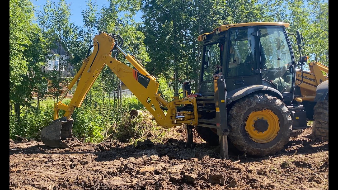 Благоустройство дачного участка. Разработка грунта, корчевание ...