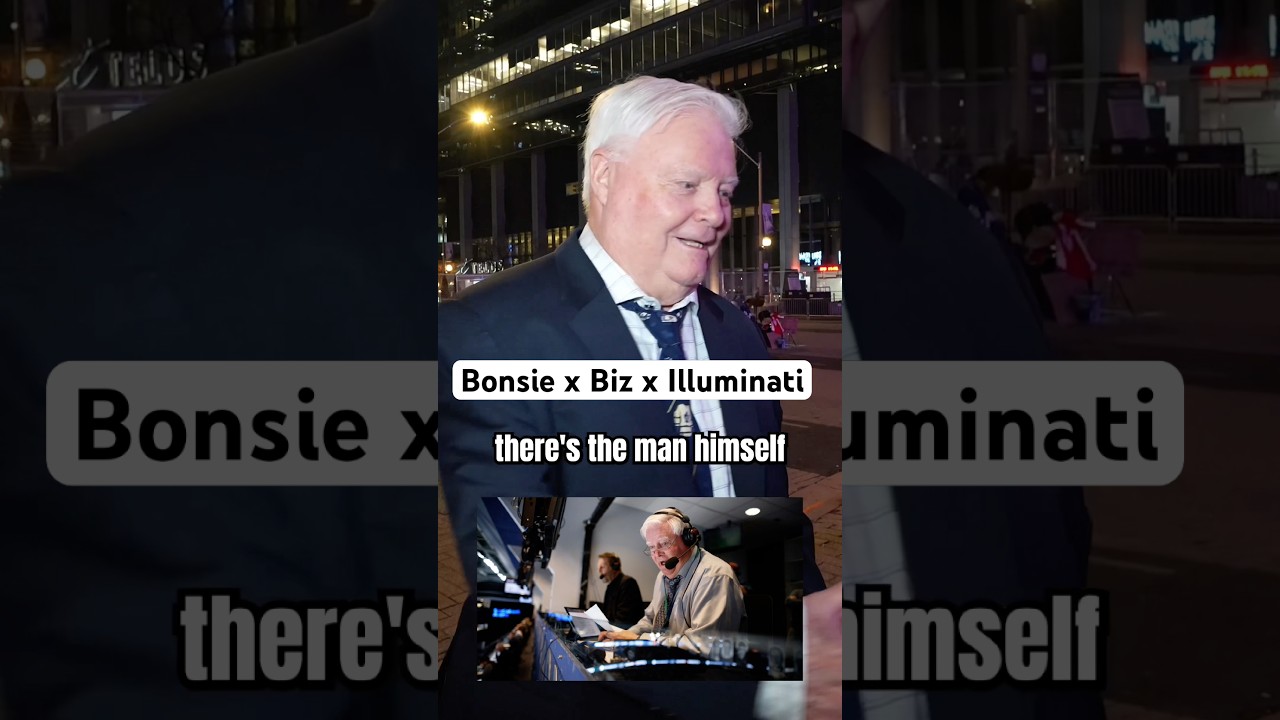 The legendary Joe Bowen passed by Illuminati and Biz after his final home game! #leafs #Toronto #nhl