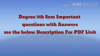 BSC Computer science 5th Sem DBMS Imp questions with Answers