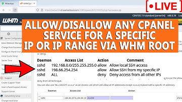 [🔴LIVE] Disallow cPanel login page from a specific IP or IP range via WHM root?
