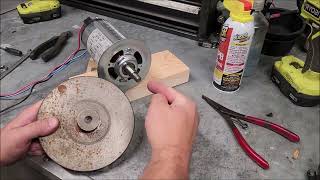 Putting a Normal V-Belt Pulley on a Treadmill Motor