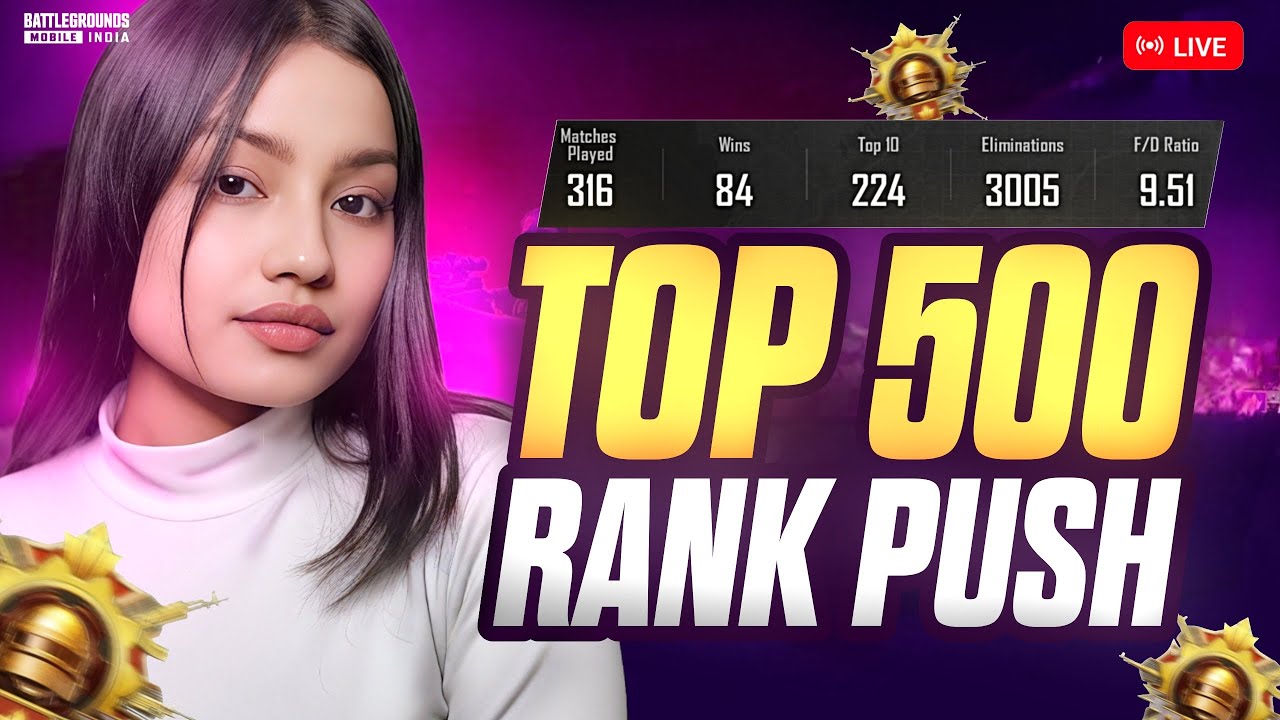 CONQUEROR RANK PUSH BEGINS🤯TOP 500 CONQUEROR RANK PUSH LIVE 😍 