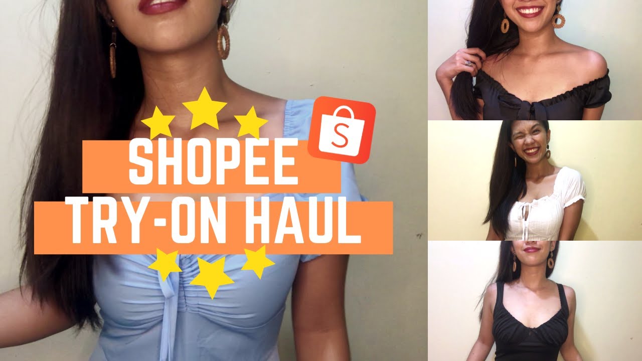  SHOPEE  TRY ON CLOTHING  HAUL 2022 OOTD Tops Dresses 