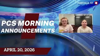 April 20th Announcements