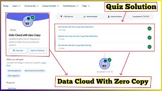 Data Cloud with Zero Copy | Salesforce Trailhead | Quiz Solution