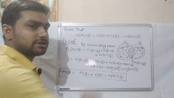Prove that  n(AUB)=n(A)+n(B)-n(A∩B)