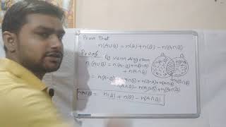 Prove that  n(AUB)=n(A)+n(B)-n(A∩B)
