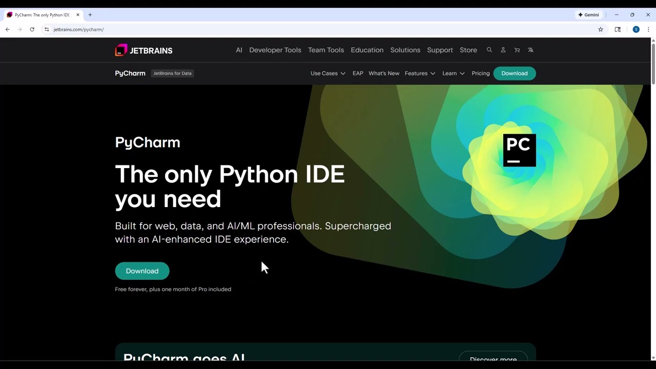 2026 - Install PyCharm - Unified  (with print("Hello, World!")