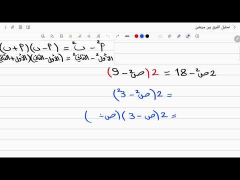 رياضيات الصف التاسع تحليل الفرق بين مربعين