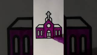 Simple to colouring a church #shorts #art #ytshorts #coloring #drawing #viralvideo #trending