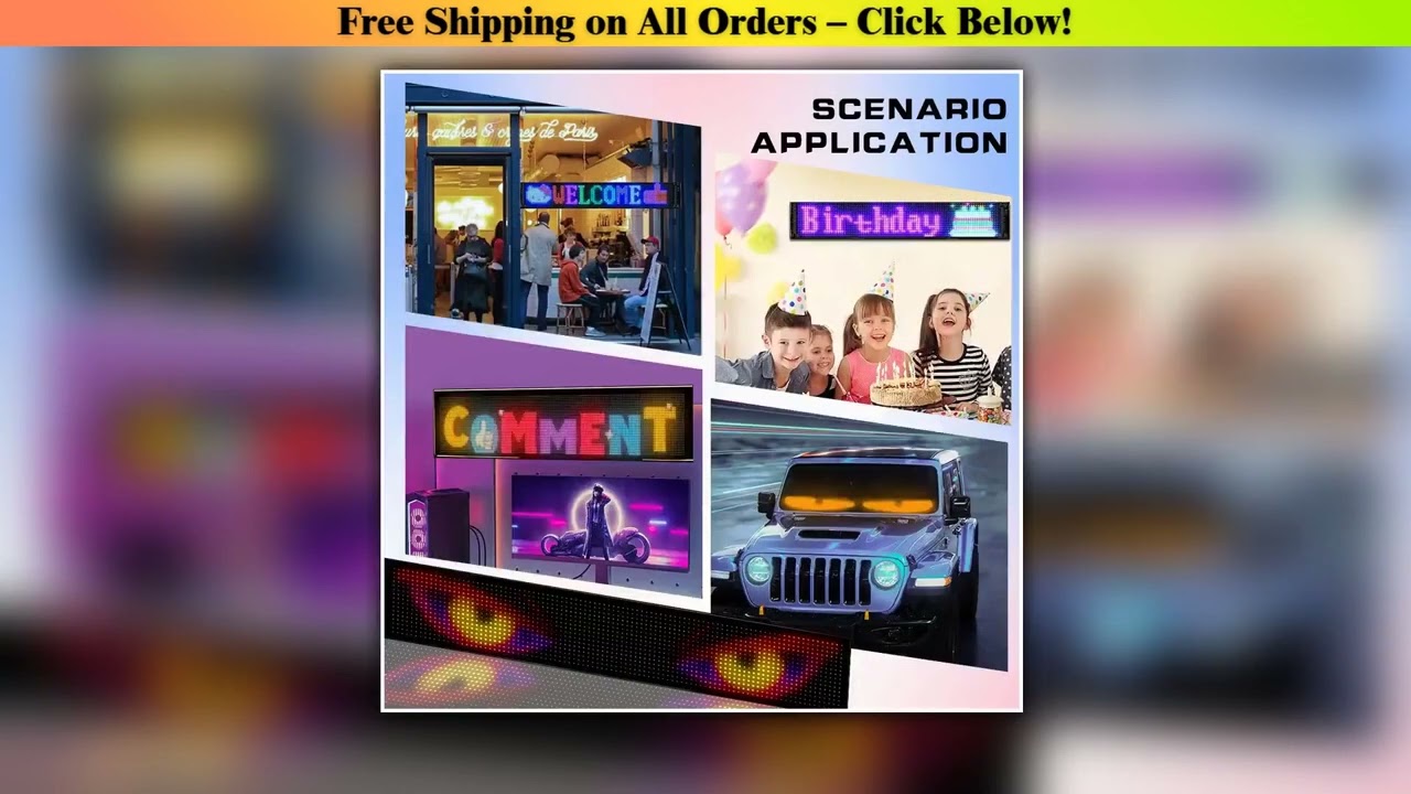 LED Flexible Screen Car Sign for Truck Eyes RGB LED Matrix Pixel Panel Car Sign