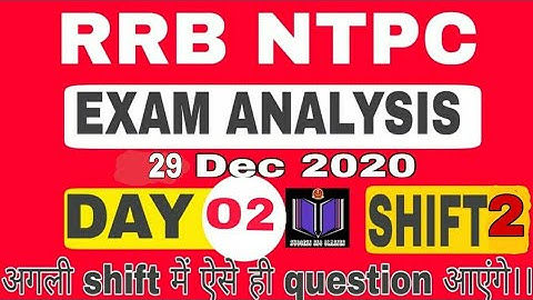NTPC 29 DEC 2020 ANALYSIS SHIFT-2  Math #NTPC #RRB #RAILWAY