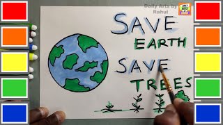 Earth Day Drawing Painting for Kids and Toddlers Coloring page Draw Earth Day