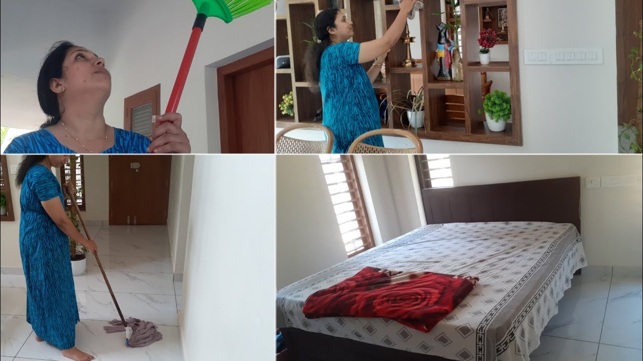 രാവിലെ ഒന്ന് മനസ്സ് വെച്ചാൽ മതി ചിട്ടയായി വീട് വൃത്തി യാക്കാം. #home cleaning malayalam