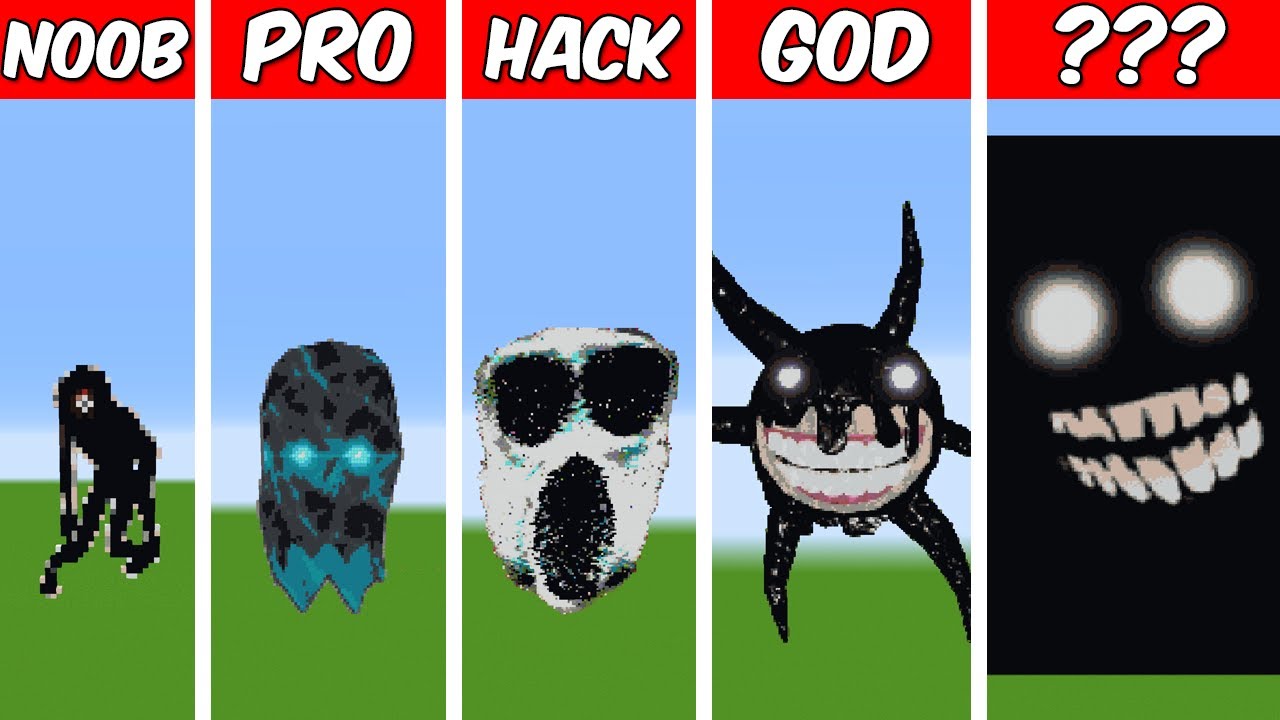 ROBLOX DOORS Pixel Art Build in Minecraft ! Noob vs Pro vs Hacker vs