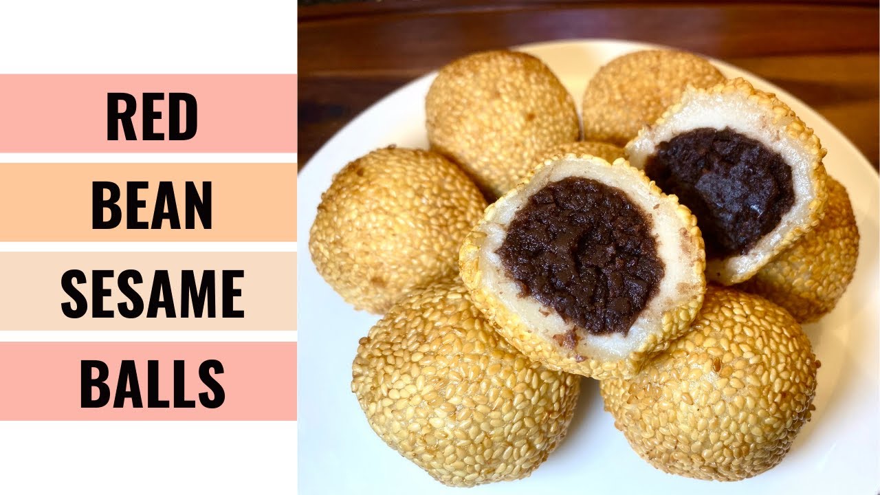 Sesame Glutinous Rice Balls With Red Bean Paste | Red Bean Paste ...