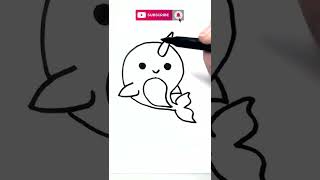 Easy Drawing A Cute Little Narwhal