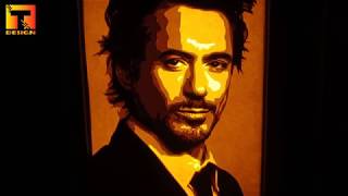 DIY Portrait Paper Cutting, Robert Downey Jr, Paper Art