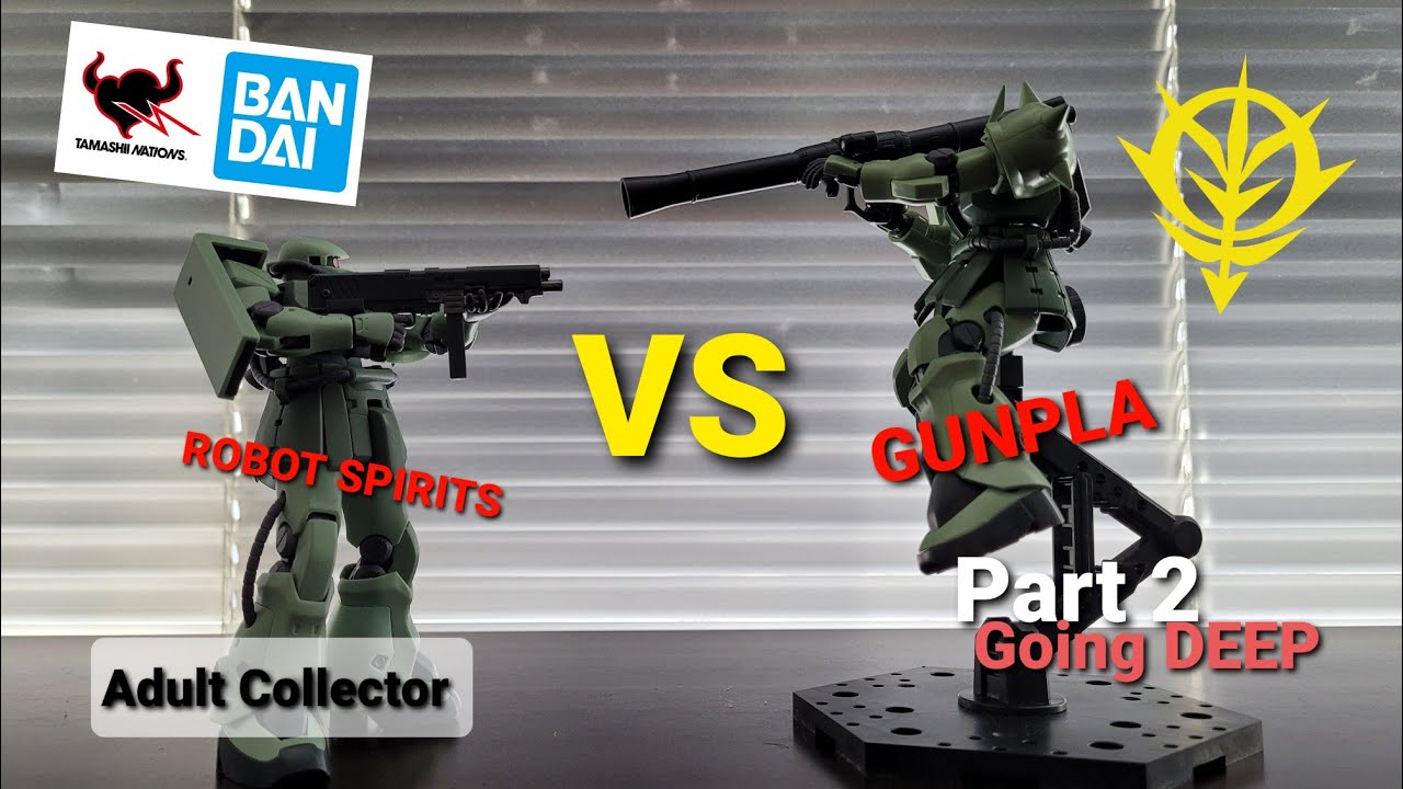 Gunpla Model Kit vs. ROBOT Spirits Action Figure Zaku 2 F2 Part 2