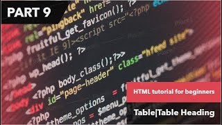 Html Tutorial For Beginnerstutorial Tabletable Heading