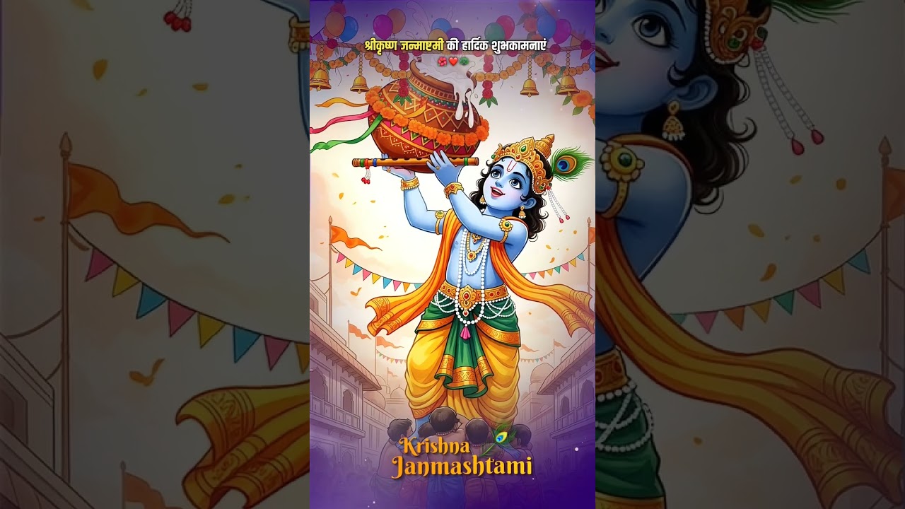 Janmashtami 2025 🦚🌸🙏🏻 ! 16 August 2025 ! Krishna Janmashtami Status 4k ! 
