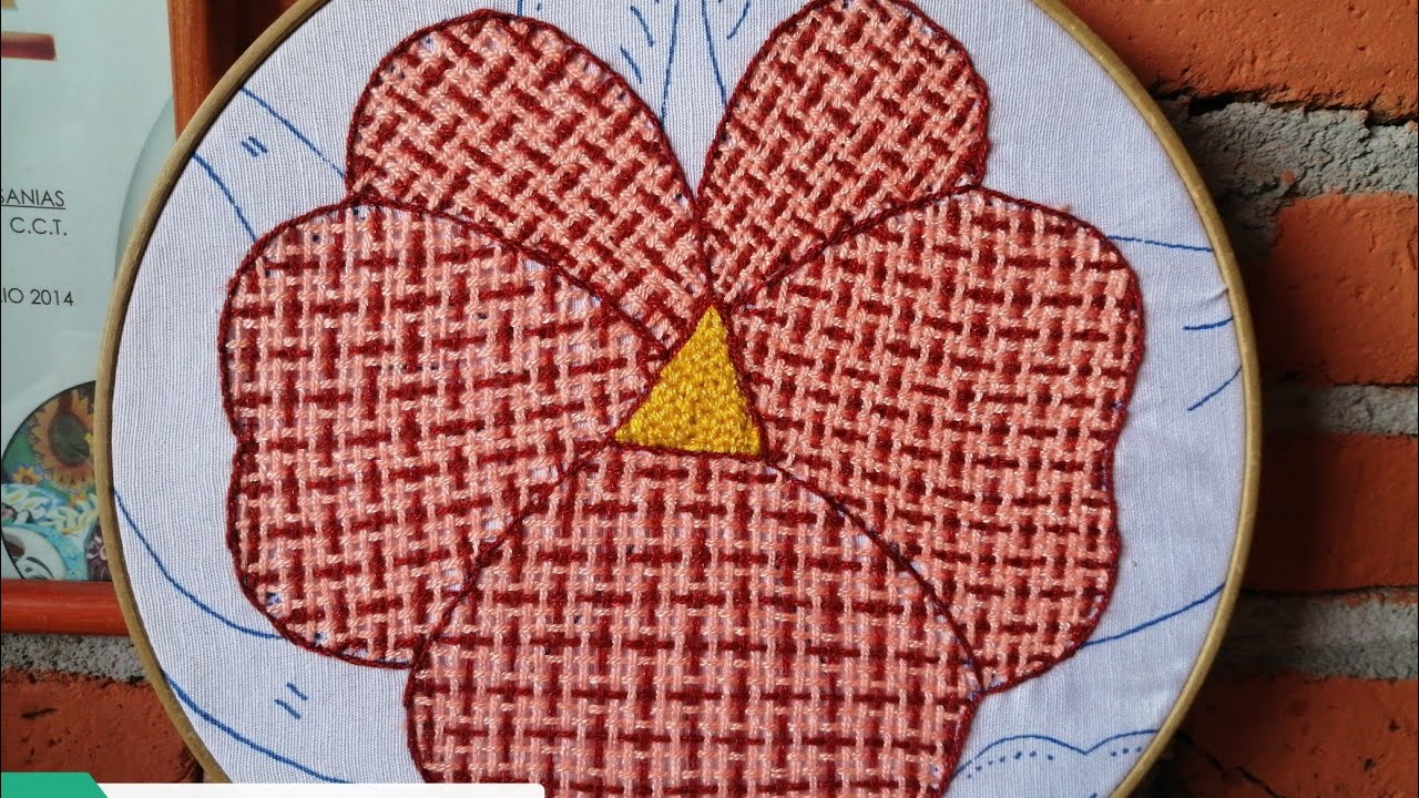 Bordado fantasía para flor grande (muy fácil) ó cualquier diseño 🌺🍑🍏