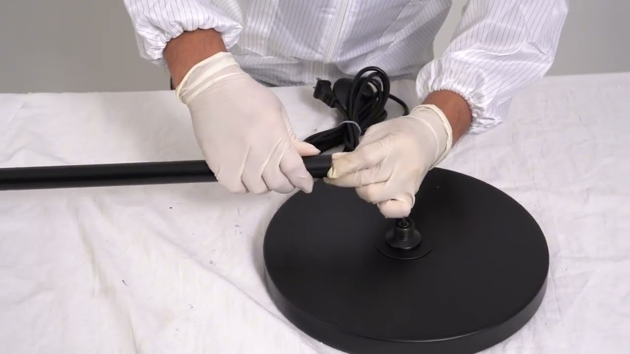 DS-LY06/Installation video of the 3-head black bird cage floor lamp