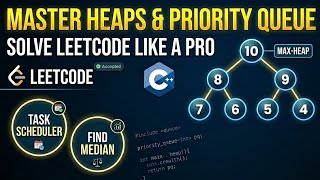 Priority Queue & Heap in C++ 🔥 | Task Scheduler + Median Data Stream | LeetCode Explained #DSA