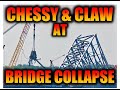 Chessy and the claw working to remove steel debris at the baltimore bridge collapse site