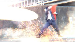 VFX traffic control guardian. -Japanese businessman game style action 185-