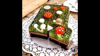 Желейный торт "Грибная поляна"