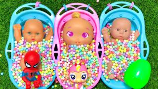 Colorful Rainbow Bathtubs Candy M&amp;M's Slime Mixing ASMR