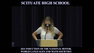 SHS 2021 Induction of the National Honor, World Languages and Math Societies.