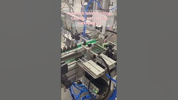 Automatic tabletop filling, capping, and labeling packaging line