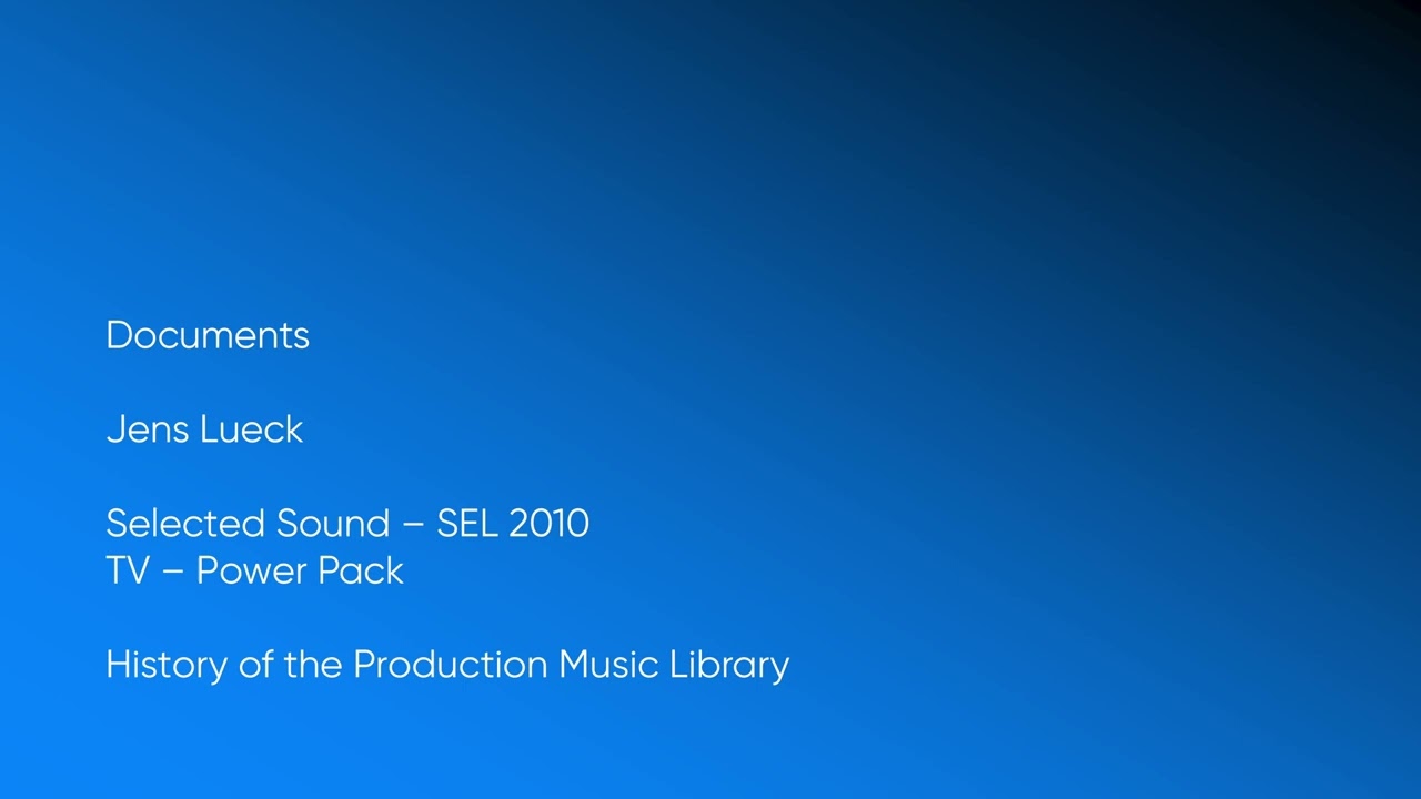 Documents - Jens Lueck | Selected Sound (SEL 2010) [Full Track] - HOTPML #1566 
