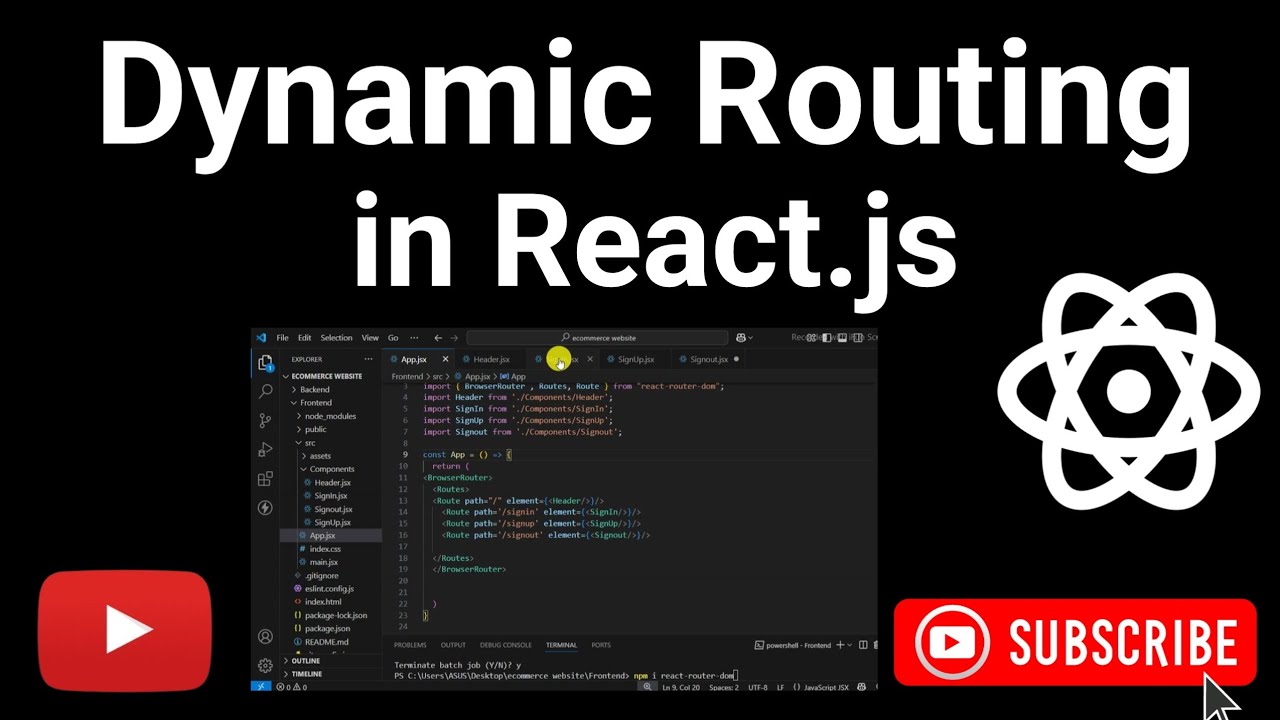 Routing code in React.js step by step||How we can Setup Routing in ...