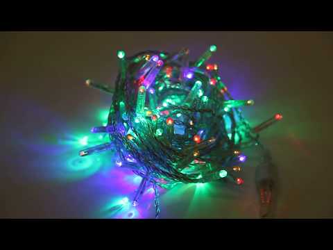 Гирлянда Нить 10м. Мульти, прозрачный ПВХ провод, с колпачком.