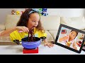 Milana Cooking Black Noodles like a Boram Kids Pretend Play 뽀로로 짜장면