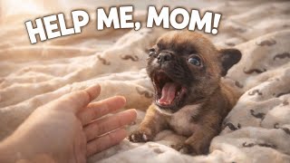 Tiny Frenchie Screamed Until Mom Helped Her Get Out of Bed 😂🐶