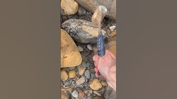 Large Rock Cracked Open For Fossils