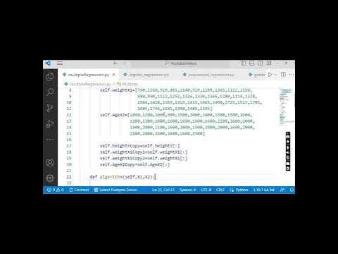 Multiple linear regression python code. - YouTube