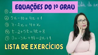 EQUAÇÃO DO 1º GRAU - LISTA DE EXERCÍCIOS - Professora Angela Matemática