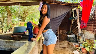 así se lava aquí en el campo 😂❤️