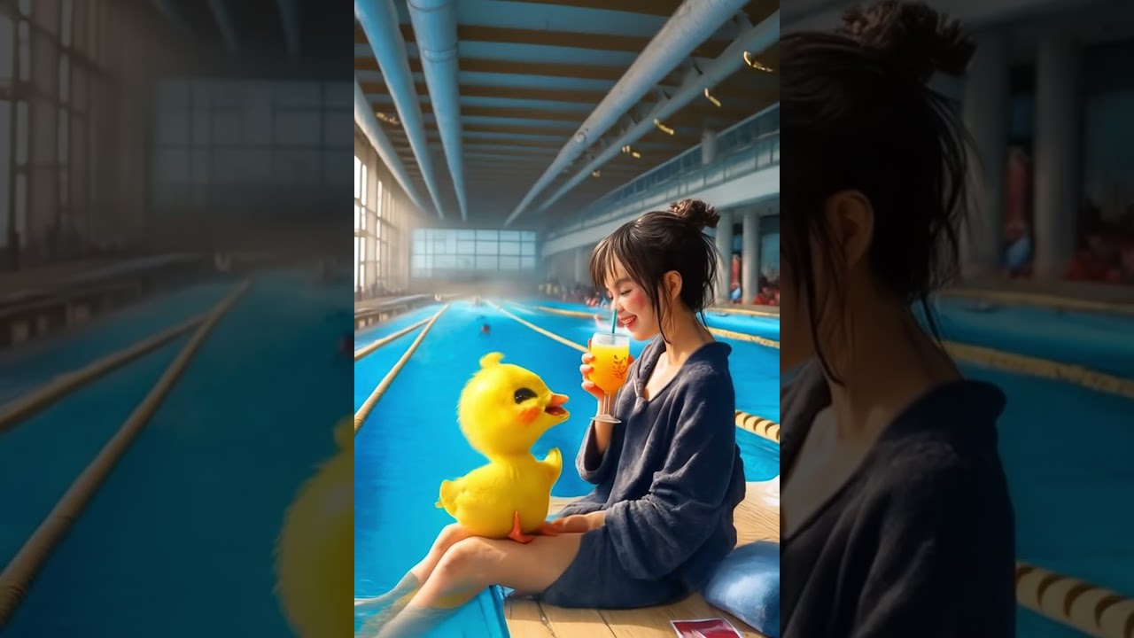 The Little Girl and the Duck Float Adventure 