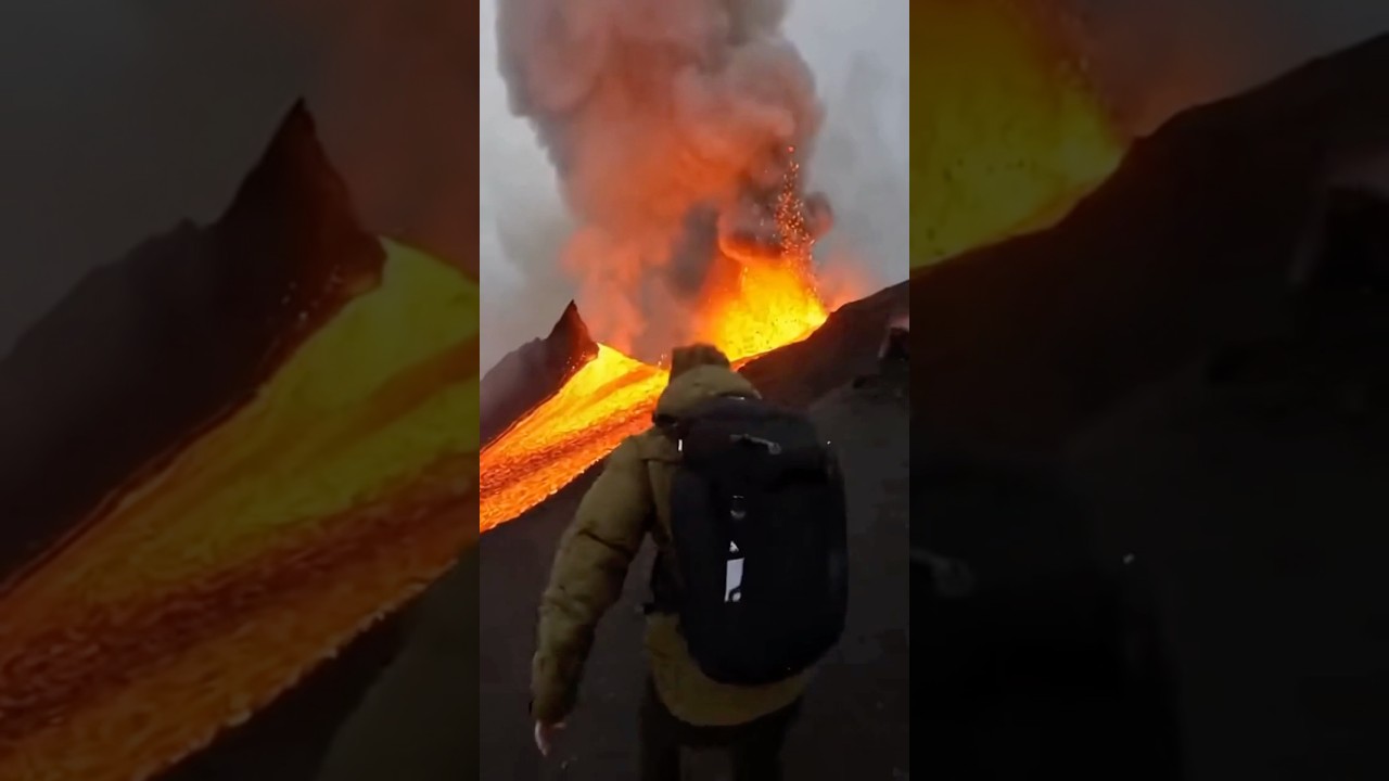 They threw a stone into the volcano  - watch what happened next&hellip;