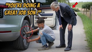 Teen Boy Helps Wealthy Stranger with Flat Tire - What Happened Next Changed His Life Forever